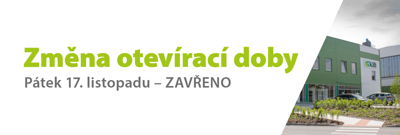 INFO: V p�tek 17. 11. 2023 maj� v�echny OC Kili ZAV�ENO