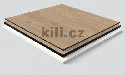 Kompaktn� deska Beton Chicago tmav� �ed� F187 ST9, �ern� j�dro, ofr�zovan� hrana 1x1mm