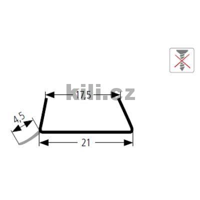 Profil t�sn�c� transparentn� k soklu 18-19mm L19/tr/4