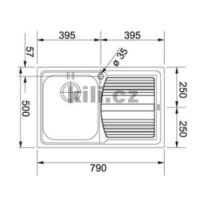 D�ez LLL 611 2 3 1/2" nerez tkan� struktura, odkap�vac� plocha vpravo