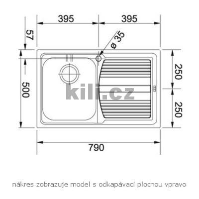 D�ez LLL 611 7 3 1/2" nerez tkan� struktura, odkap�vac� plocha vlevo