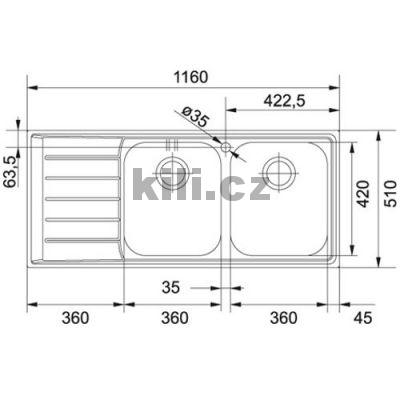 D�ez NEX 621 7 3 1/2" nerez, odkap�vac� plocha vlevo