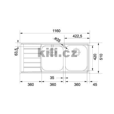 D�ez NEX 621 2  3 1/2" nerez odkap�vac� plocha vpravo
