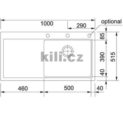 D�ez MTG 611/7, 3 1/2" b�l�-led, odkap vlevo, horn�