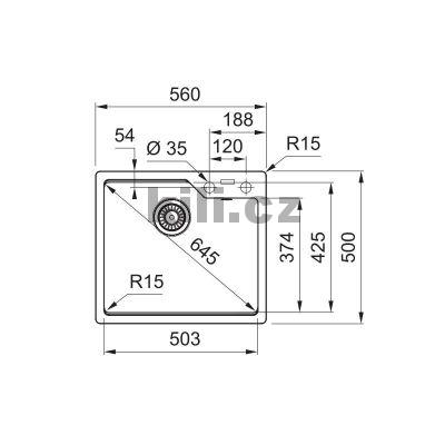 D�ez UBG 610-56, 3 1/2" p�skov� mel�r, bez odkapu, horn�