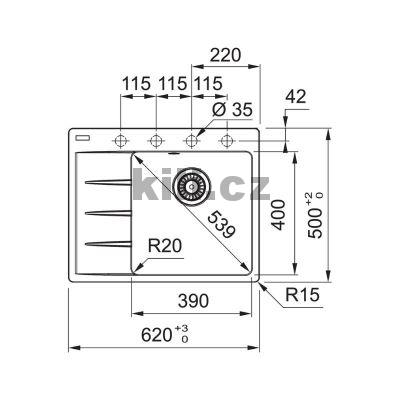 D�ez CNG 611-62 TL/7 p�skov� mel�r, odkap vlevo, horn�