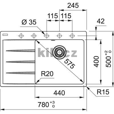 D�ez CNG 611-78 TL/7, 3 1/2 onyx, odkap vlevo, horn�