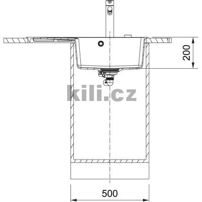D�ez  CNG 611-78 TL/2 ka�m�r  3 1/2" 780x500mm, odkap�vac� plocha vpravo
