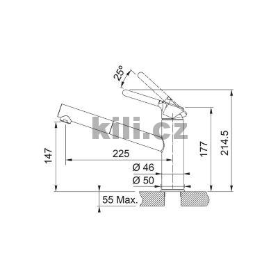 Set G223 d�ez CNG 611-62 TL/7 ka�m�r, odkap�vac� plocha vlevo + baterie FC 3055.424 ORBIT chrom/ka�m�r