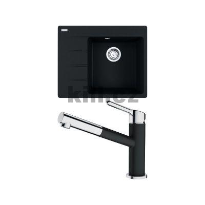 V�ce informac� o v�robku Set G223 d�ez CNG 611-62 TL/7 onyx, odkap�vac� plocha vlevo + baterie FC 3055.071 ORBIT chrom/onyx