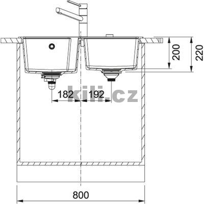 D�ez UBG 620-78, 3 1/2" onyx, v�t�� vana v levo,horn�