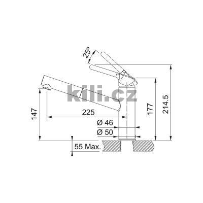 Set G223M� d�ez CNG 611-62 TL/7 matn� �ern�, odkap�vac� plocha vlevo + baterie FC 3055.901 ORBIT matn� �ern�