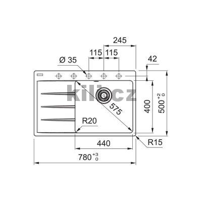 Set G272KA d�ez CNG 611-78 TL/2 ka�m�r, odkap�vac� plocha pravo + baterie FC 6018.424 LINA ka�m�r