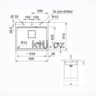 D�ez KNG PRO 610-53, 3 1/2" onyx, bez odkapu, horn�