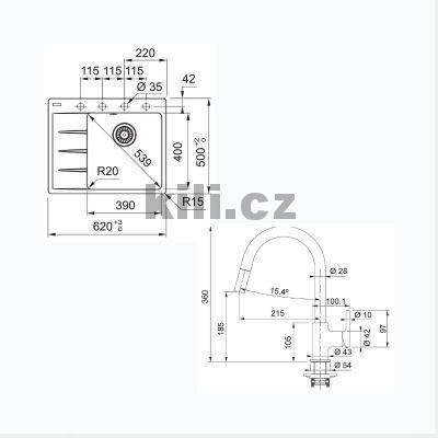 Set SETG285M�, d�ez CNG 611-62 TL/7, 3 1/2" �ern� mat + baterie FC 6051.901 LINA �ern� mat
