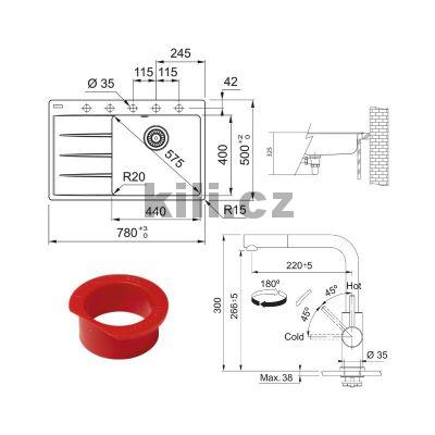 Set SETG289KA, d�ez CNG 611-78 TL/7, 3 1/2" Ka�m�r + baterie FC 6986.501 SMART GLENDA celonerez