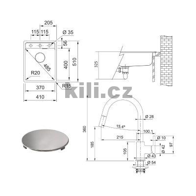 Set SETG293�K, d�ez MRG 610-37 RTL, 3 1/2" �ed� k�men + baterie FC 6051.084 LINA �ed� k�men