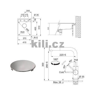 Set SETG295M�, d�ez MRG 610-37 RTL, 3 1/2" �ern� mat + baterie FC 6986.501 SMART GLENDA celonerez