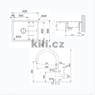 Set SETG278�B, d�ez BFG 611-62, 3 1/2" �ed� b�idlice + baterie FC 6018.088 LINA �ed� b�idlice