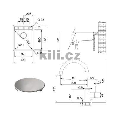 Set SETG273�B, d�ez MRG 610-37 RTL, 3 1/2" �ed� b�idlice + baterie FC 6018.088 LINA �ed� b�idlice