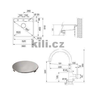 Set SETG274�B, d�ez MRG 610-52 RTL, 3 1/2" �ed� b�idlice + baterie FC 6018.088 LINA �ed� b�idlice
