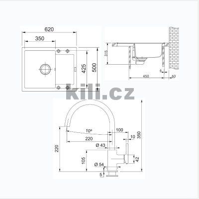 Set SETG275�B, d�ez MRG 611-62, 3 1/2" �ed� b�idlice + baterie FC 6018.088 LINA �ed� b�idlice