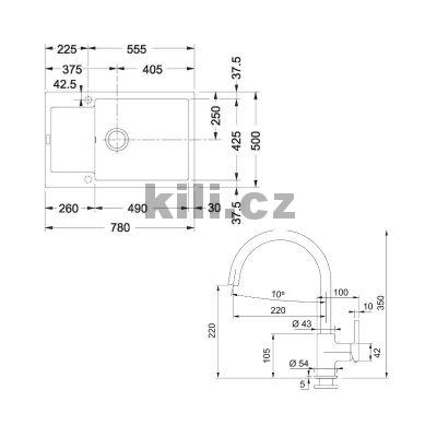 Set SETG277�B, d�ez MRG 611-78 BB, 3 1/2" �ed� b�idlice + baterie FC 6018.088 LINA �ed� b�idlice