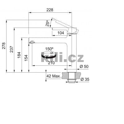 Baterie FP 0095.901 CENTRO matn� �ern� bez sprchy