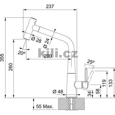 Baterie FG 5188.901 ICON, matn� �ern�,sprcha/proud