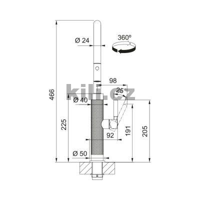 Baterie FG 1554.503 MYTHOS MASTERPIECE, celonerez antracit, sprcha/proud