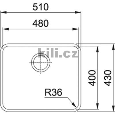 D�ez ANX 110-48, 3 1/2" nerez, bez odkapu, spodn�, bez sifonu