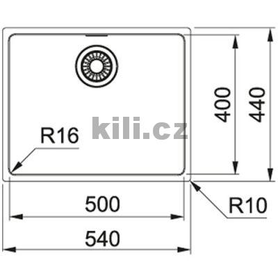 D�ez MRX 110-50 3 1/2" nerez, bez odkapu, spodn�, bez sifonu