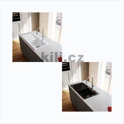 D�ez MYK 611-100/7, 3 1/2" Onyx, odkap vlevo, horn�, bez sifonu
