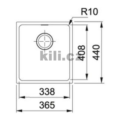D�ez SID 110-34 3 1/2" b�l�, bez odkapu, spodn�