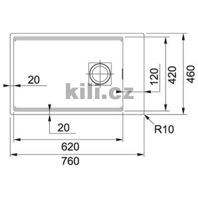 D�ez KNG 110-62 3 1/2" b�l� led, bez odkapu, spodn�