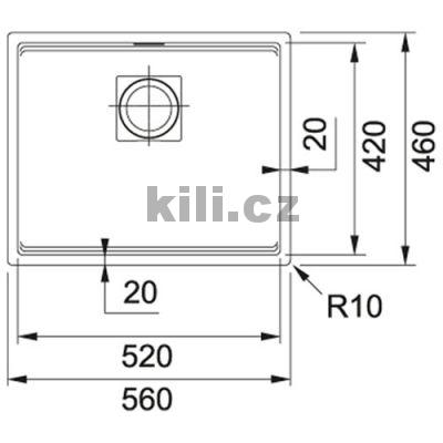 D�ez KNG 110-52 3 1/2" onyx, bez odkapu, spodn�