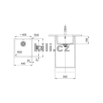 D�ez KXK 110-41 3 1/2" Glacier bez odkapu, spodn�, bez sifonu