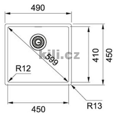 D�ez BXX 210/110-45 3 1/2" nerez, bez odkapu, spodn�