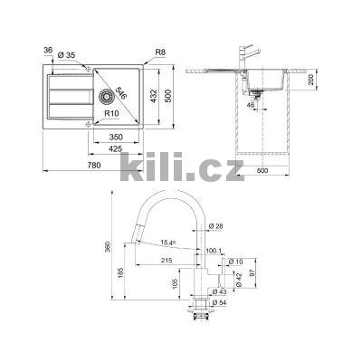 Set SETT131�, d�ez S2D 611-78, 3 1/2" �ern� + baterie FC 6051.901 LINA �ern� mat