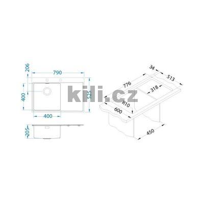 D�ez Pure 40 QC 3 1/2", odkap vlevo SAT