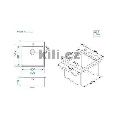 D�ez Nox 110 3 1/2" nerez Satin, horn�