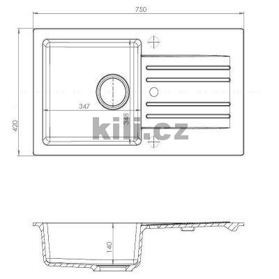 Set D�ez Cortina 140 I 3 1/2" concrete 81 + baterie Tonia concrete