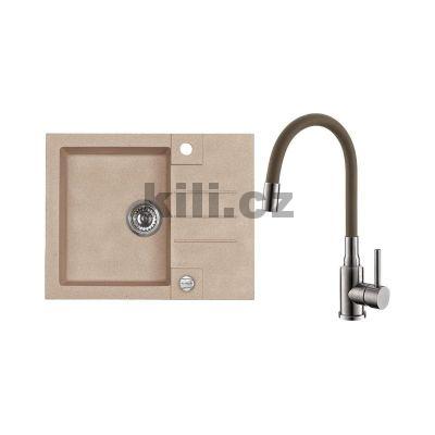 Set D�ez Rock 30 beige 55 + baterie Mintas b�ov� / kart��ov� ocel