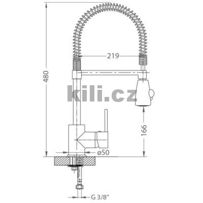Baterie Billy S chrom se sprchou