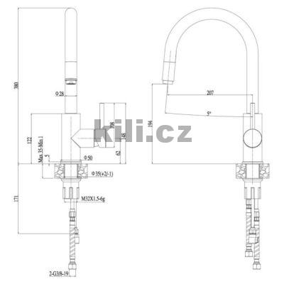 Baterie Delos kart��ovan� ocel, vytahovac� koncovka