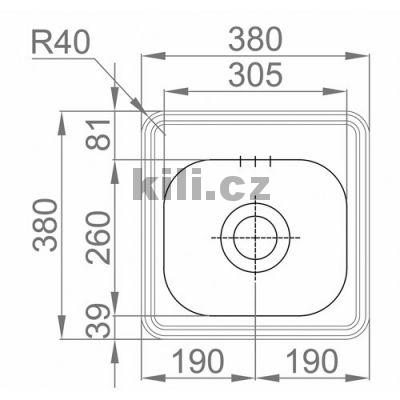 D�ez Bar 380 6/4� nerez matn�, bez odkapu, horn�