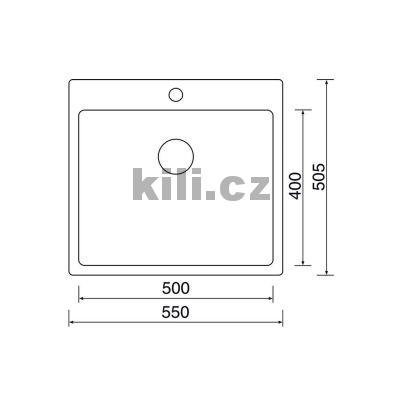 D�ez Blocker 550, 3 1/2� nerez kart��ovan�, bez odkapu, s ploch�m okrajem/spodn�