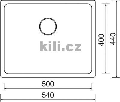 D�ez Block 540, 3 1/2� nerez kart��ovan�, bez odkapu, s ploch�m okrajem/spodn�