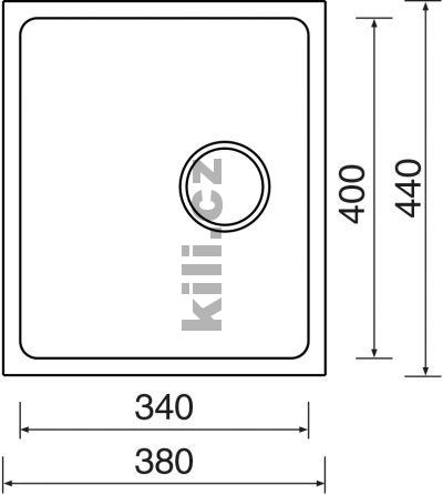 D�ez Block 380, 3 1/2� nerez kart��ovan�, bez odkapu, s ploch�m okrajem/spodn�