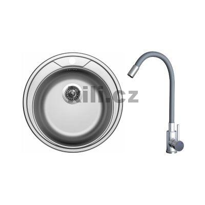 Set d�ez Round 510 3 1/2� nerez matn� + baterie Elasta Nerez/�ed�